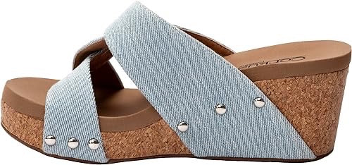 The Bonny Wedge in Blue Denim