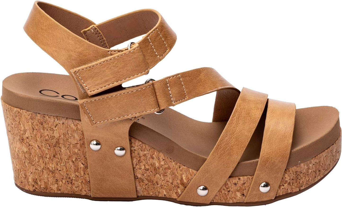 Giggle Wedge Sandal in Carmel