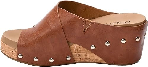 The Tidbit Slide On Wedge Sandal in bourbon