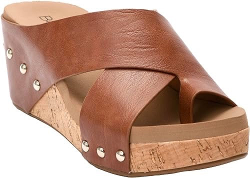 The Tidbit Slide On Wedge Sandal in bourbon