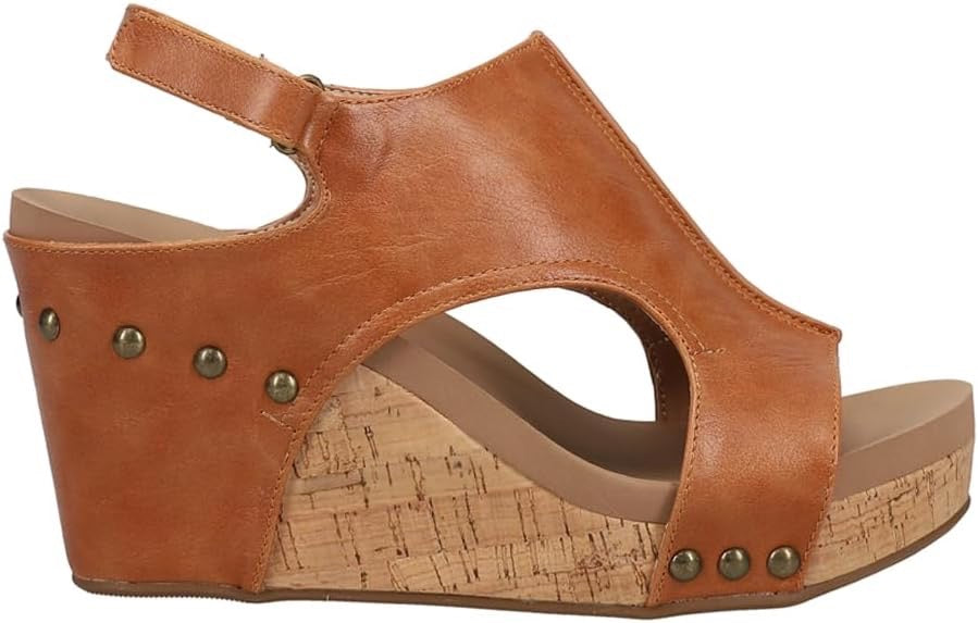 Corkys Tiffanee Wedge Sandal- Cognac