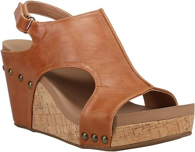 Corkys Tiffanee Wedge Sandal- Cognac