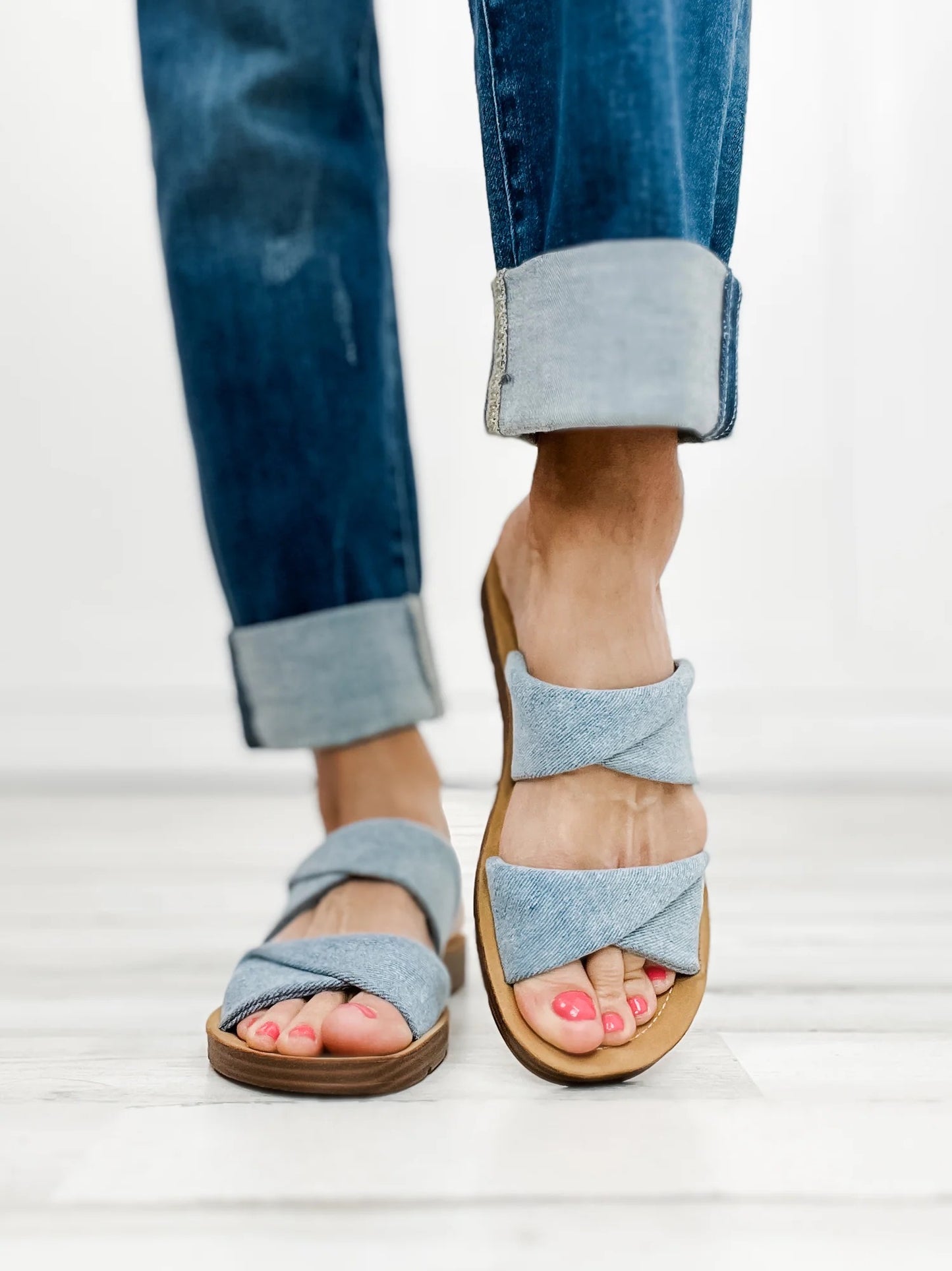 With a Twist Sandal in Denim